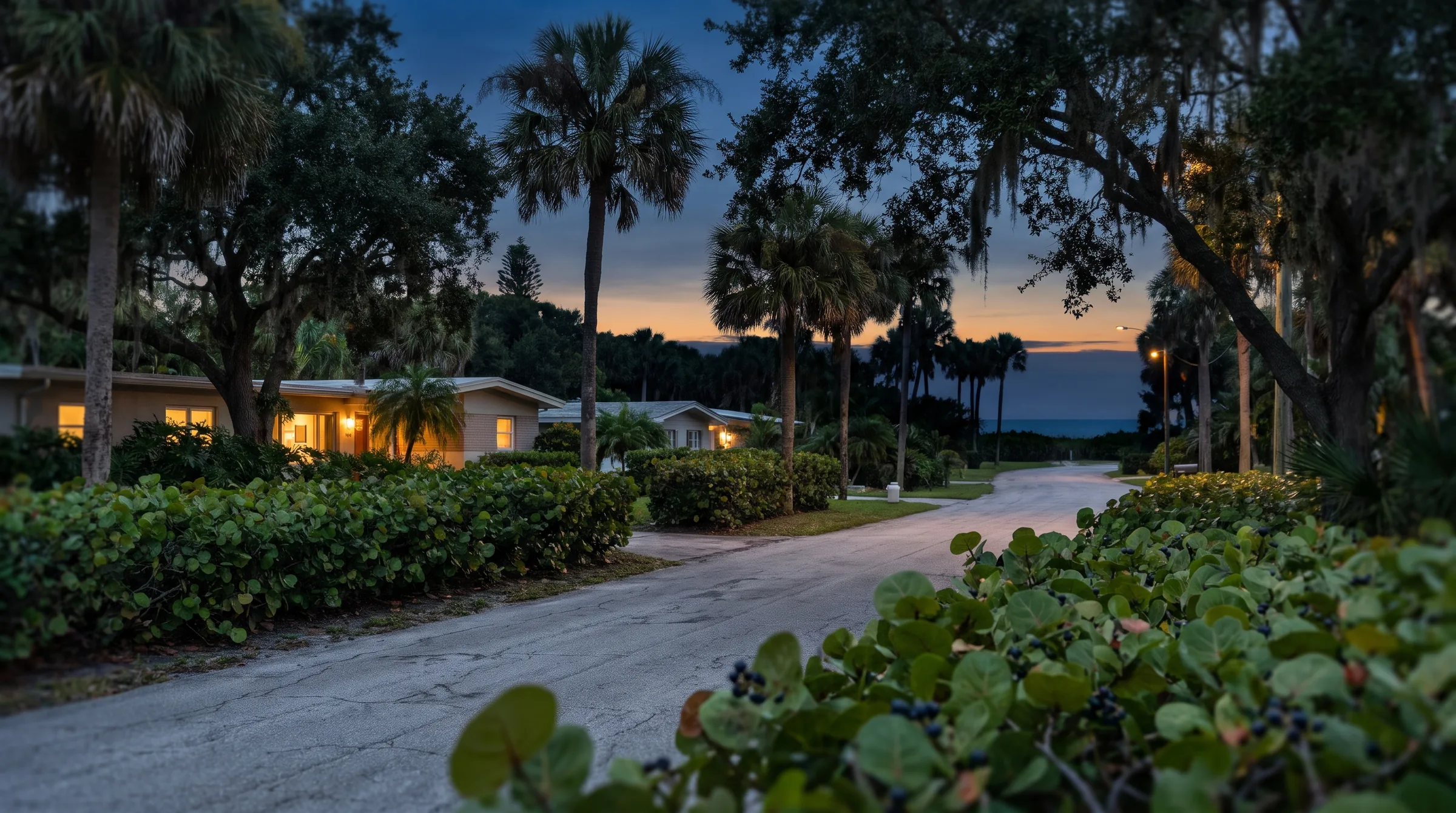 Indian Harbour Beach, Florida at dusk